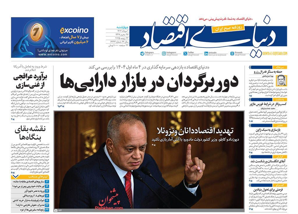 صفحه نخست روزنامهها - چهارشنبه اول مرداد صفحه نخست روزنامهها - چهارشنبه اول مرداد